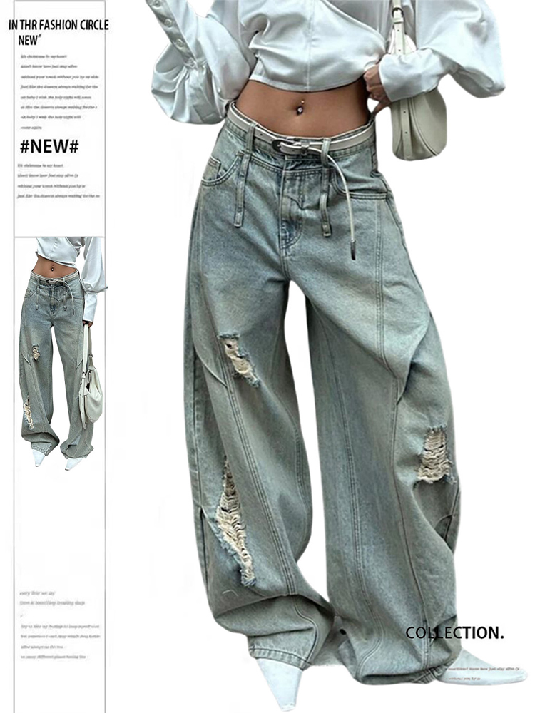 Mom Jeans Women - 2025 Herbst Winter Damen zerrissene Denim-Hosen