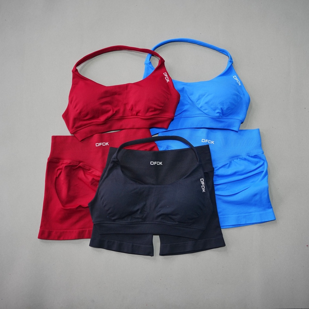 Women'S Fashion Leggings - DFDK Damenmode, 2-teiliges Sportset, Sport-BH mit