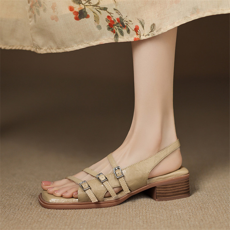 Women'S Fashion Belts - Neue Sommer Sandalen Split Leder Frauen