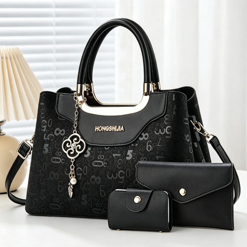 Crossbody Bag Women - 3-teiliges Modisches Damen-Handtaschenset, Leicht Luxuriöse Digital-Bedruckte