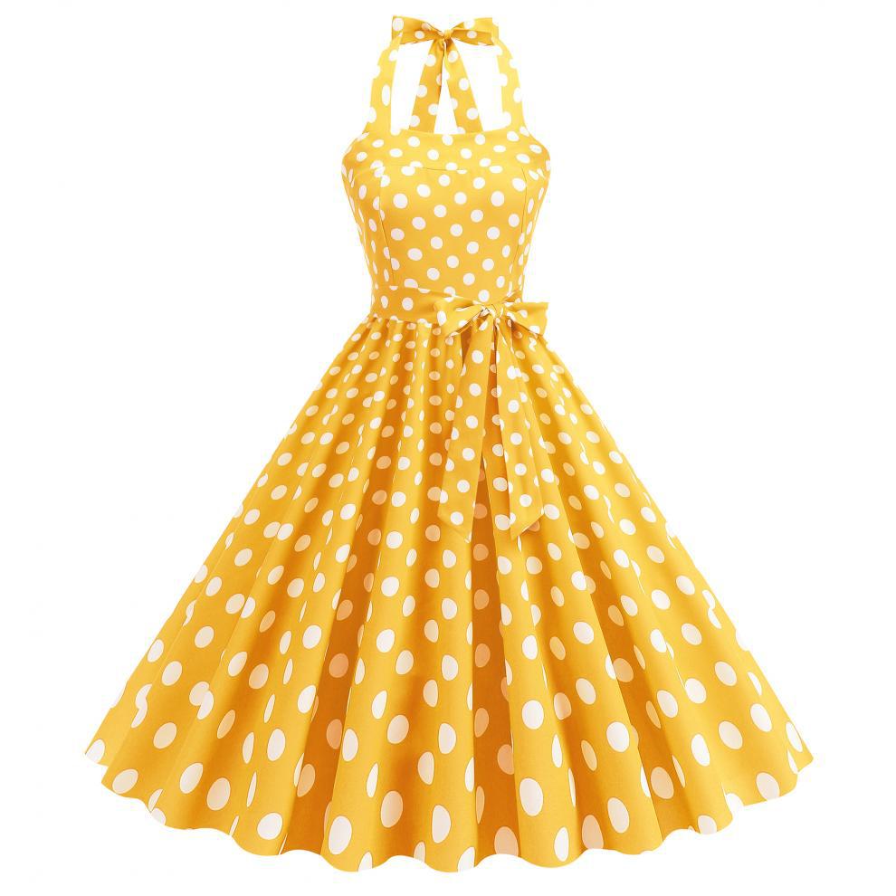Women'S Fashion In The 50S - Damen 50er Jahre Rockabilly Retro Gelb