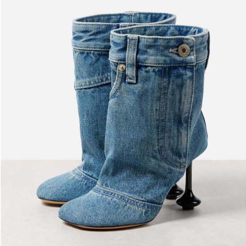 Women'S Fashion Kilt - Frühling Herbst neue unregelmäßige Ferse Denim