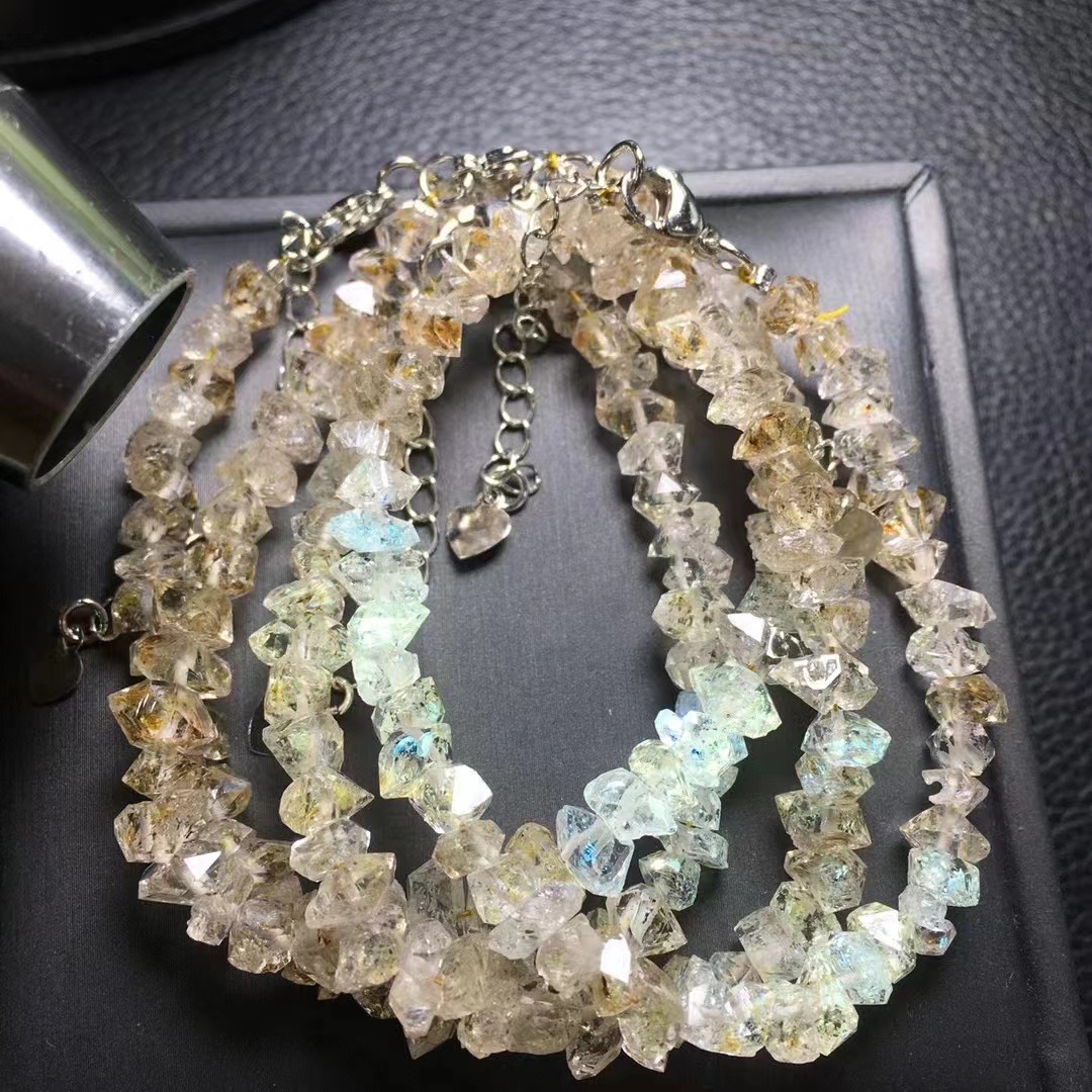 Women Fashion Pakistan - 1 Stück Fengbaowu natürliches Pakistan-Herkimer-Diamant-Armband, 925er
