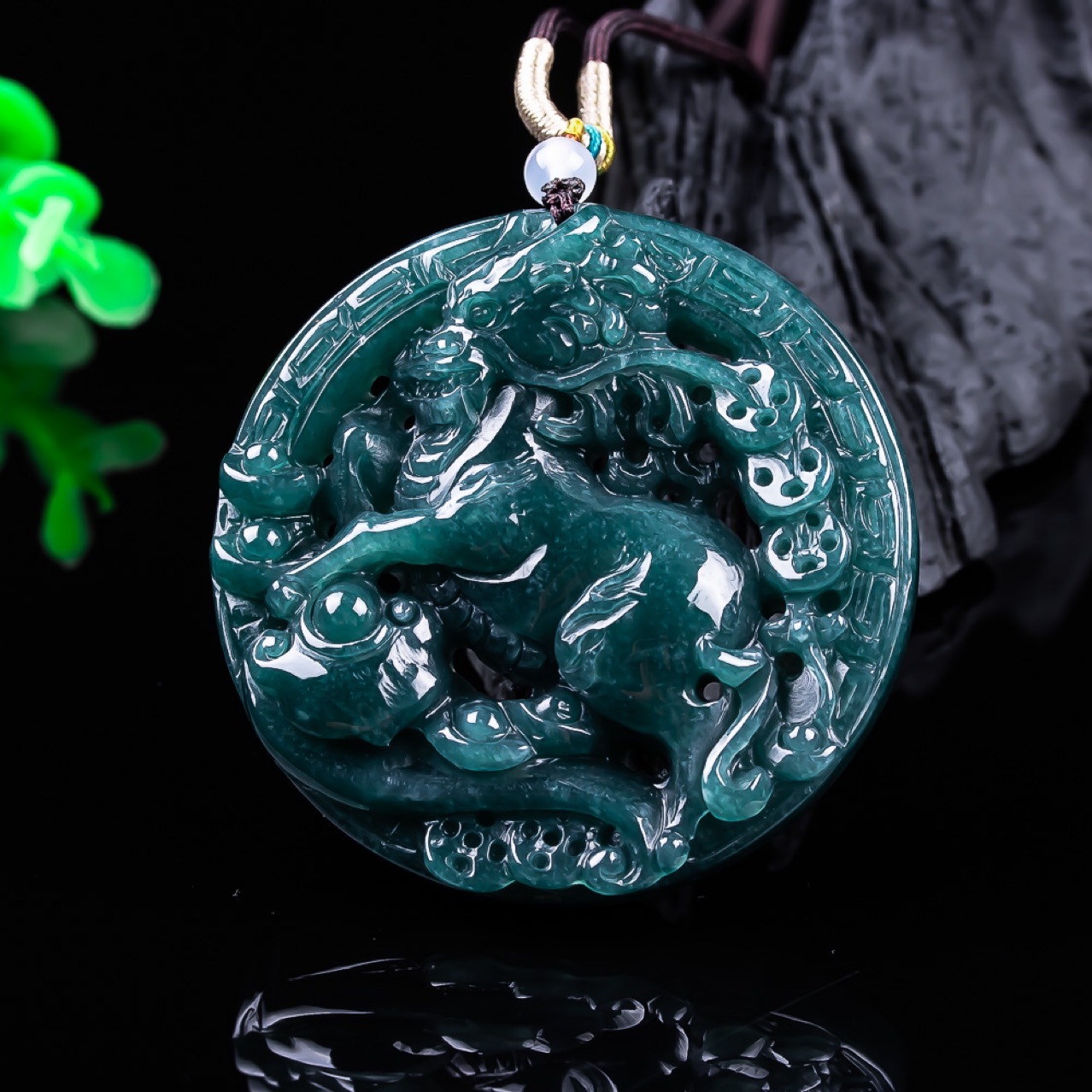 Women'S Fashion - Burmesischer Jadeit-Drachenanhänger, Edelstein, echter Jade, Geschenke