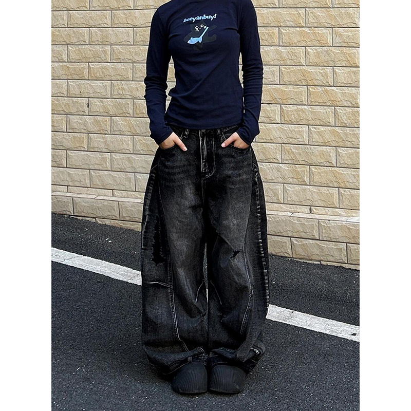 Mom Jeans Women - ZHIZOU Damen Tomboy Dark Academia Baggy