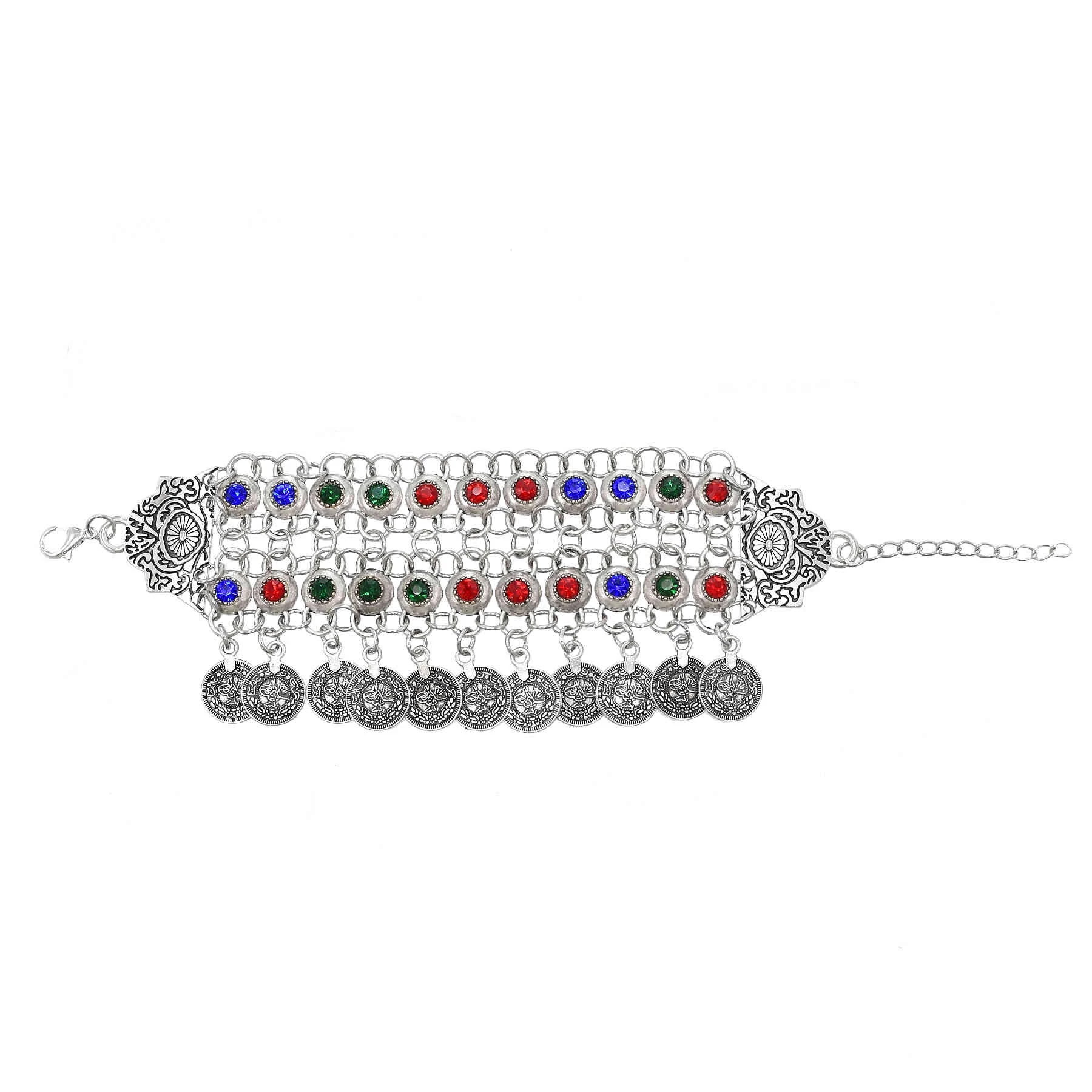 Women Fashion Pakistan - 3 Stil bunte Kristall münze Armband