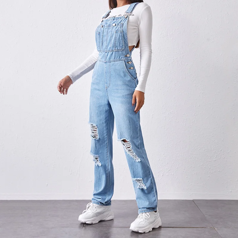 Mom Jeans Women - Blaue Jeans Overalls Overalls Stram pler