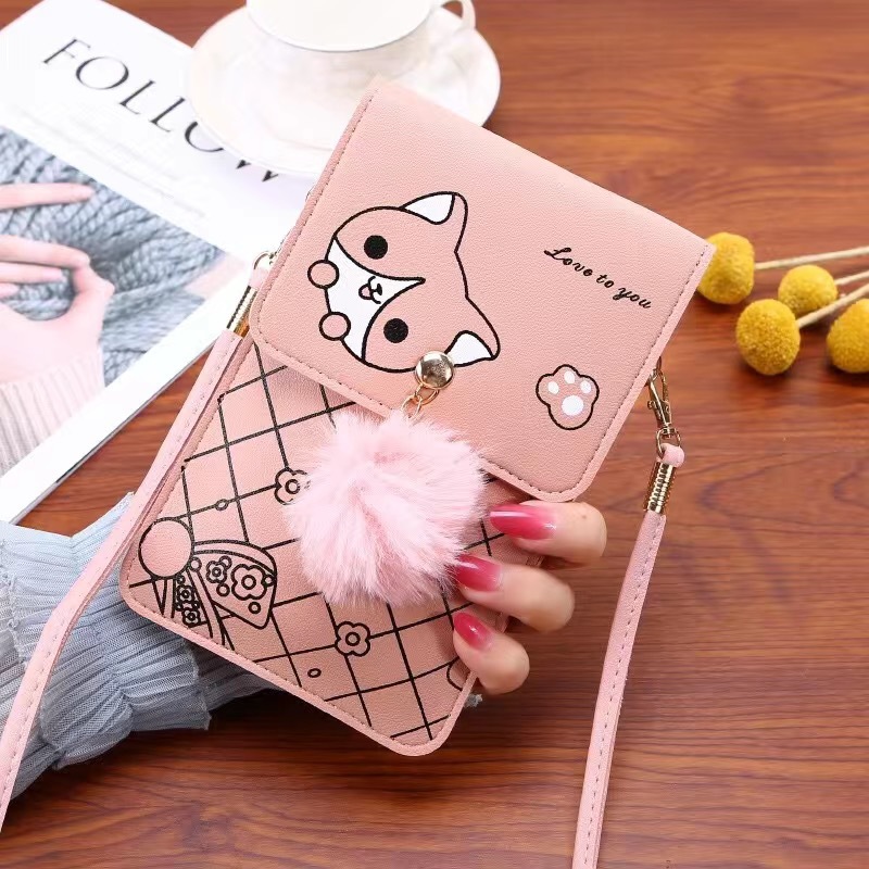 Crossbody Bag Women - Niedliche Handytasche mit Cartoon-Muster und Touchscreen
