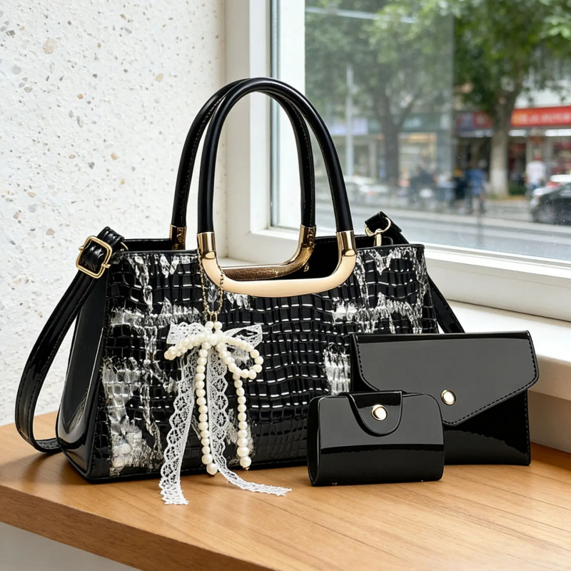 Crossbody Bag Women - Damen-Handtaschen-Set, Abendclutch mit Krokodilmuster, Party-Umhängetaschen, Hochwertige