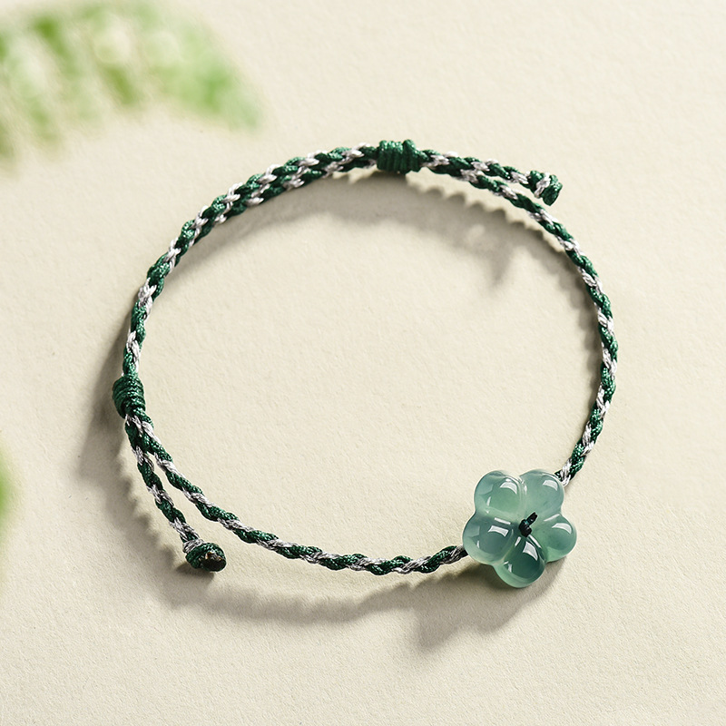 Women'S Fashion - Burmesisches Jadeit-Blumenarmband, natürlicher Jade-Charm, Modeaccessoires, Vintage-Geschenke