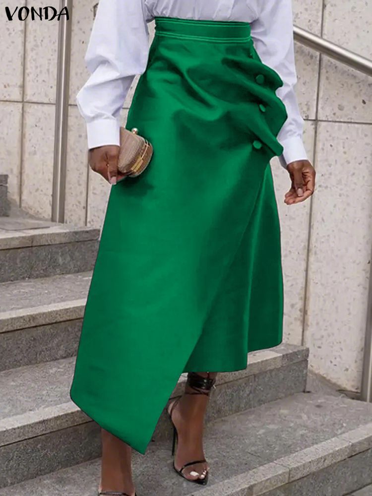Women'S Fashion Kilt - Plus Größe Satin Röcke VONDA Elegante