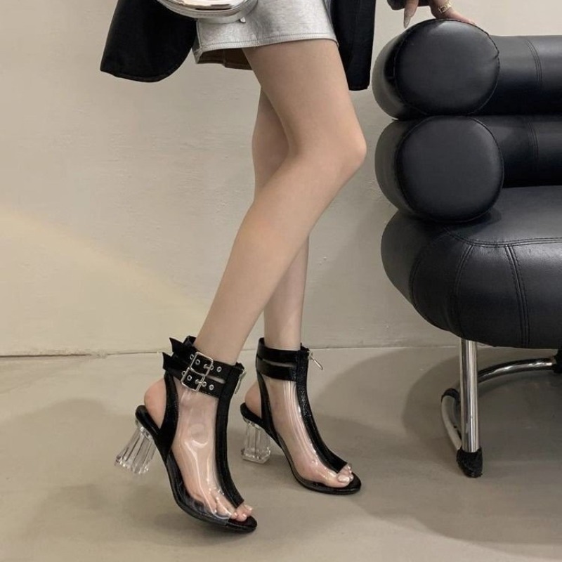 Women'S Fashion Belts - Kristallabsatz-Reißverschluss-Sandalen für den Sommer, neue runde