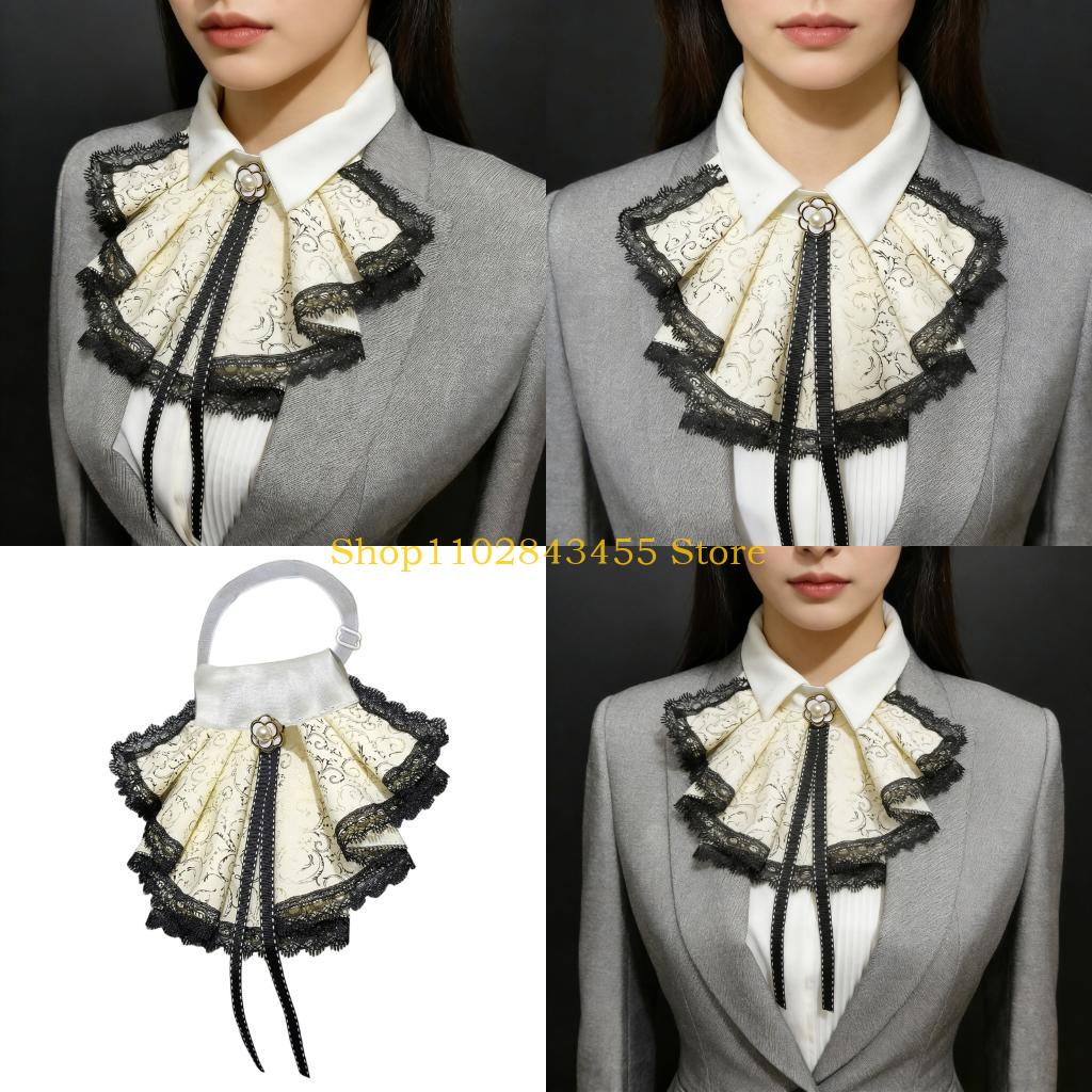 49MC Eleganter Spitzen-Jabot,  – Women'S Fashion Victorian Bewertung und Preis