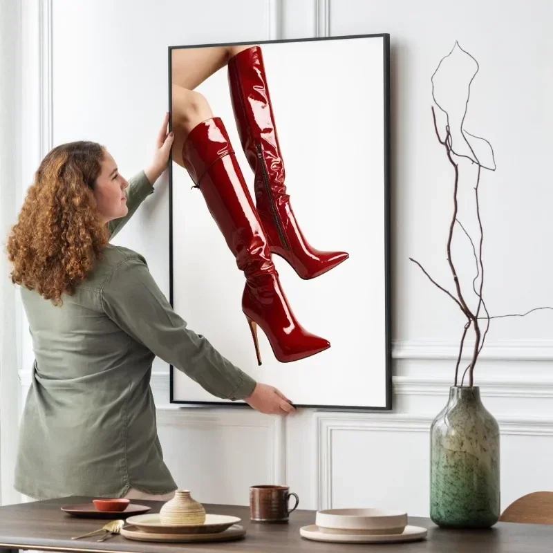 Rote Stiefel Sexy Frau Poster  – Women'S Fashion Magazine Bewertung und Preis