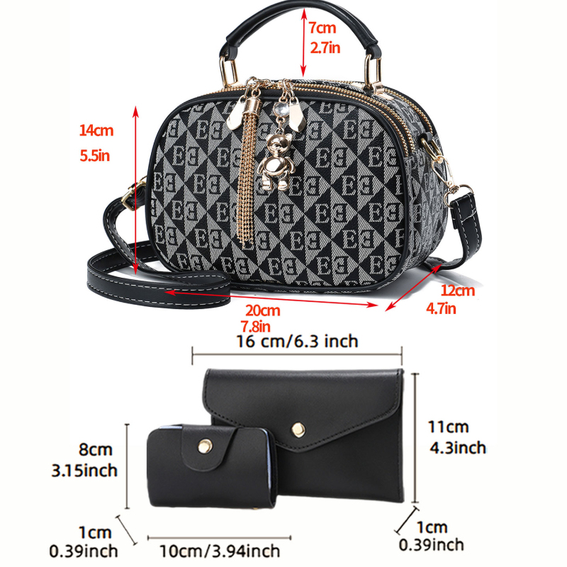 3-teilige Mini-Rundtaschen mit – Crossbody Bag Women Bewertung und Preis