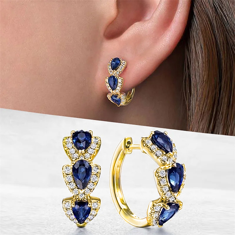 Neue Klein Blue Zirkon Creolen – Women'S Fashion Magazine Bewertung und Preis