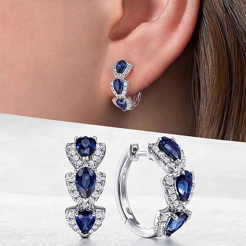 Neue Klein Blue Zirkon Creolen – Women'S Fashion Magazine Bewertung und Preis