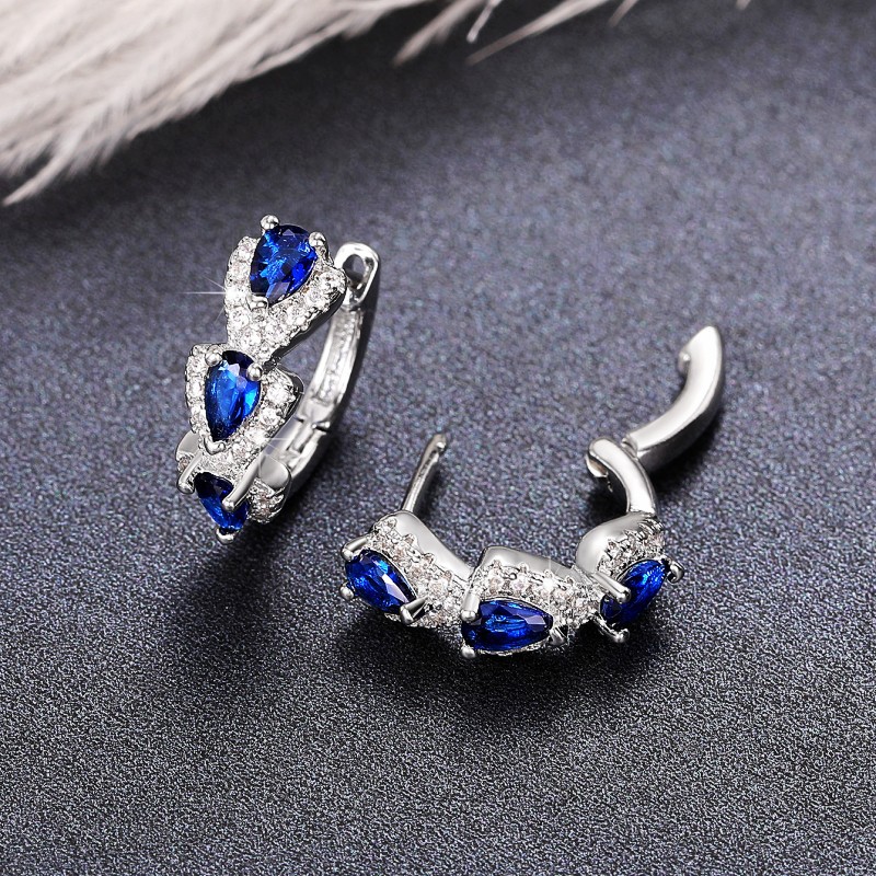 Neue Klein Blue Zirkon Creolen – Women'S Fashion Magazine Bewertung und Preis