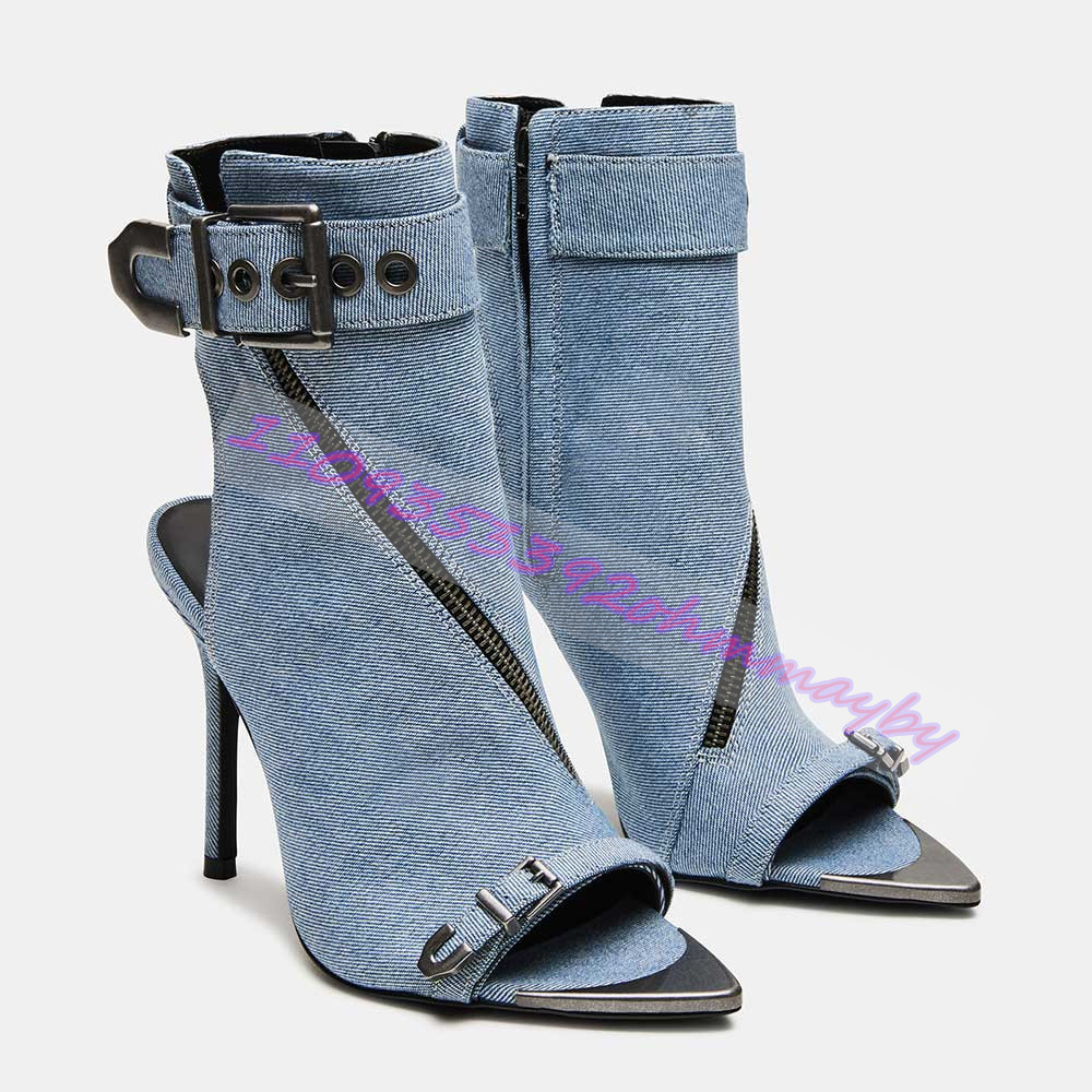 Sommerliche blaue Denim-Stiefe – Women'S Fashion Belts Bewertung und Preis