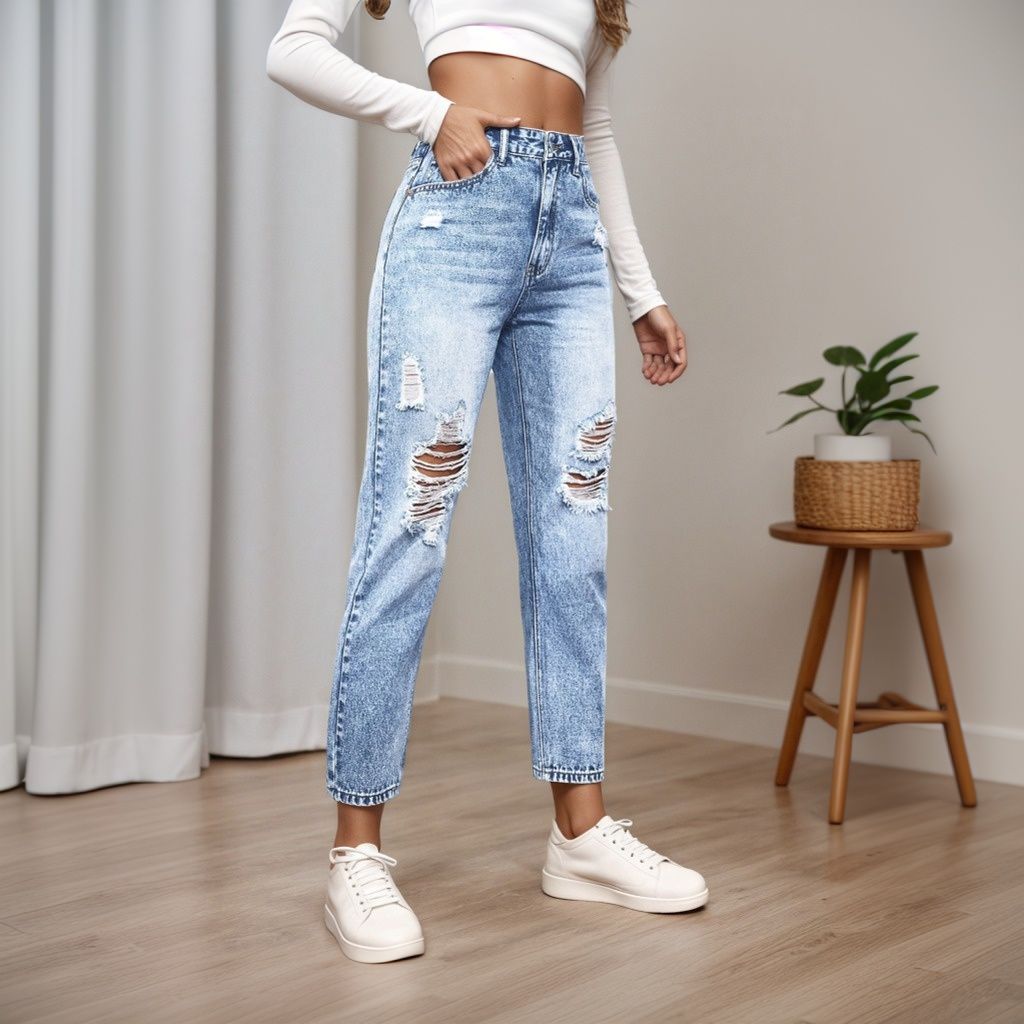 Slim-Fit-Jeans für Damen mit R – Mom Jeans Women Bewertung und Preis