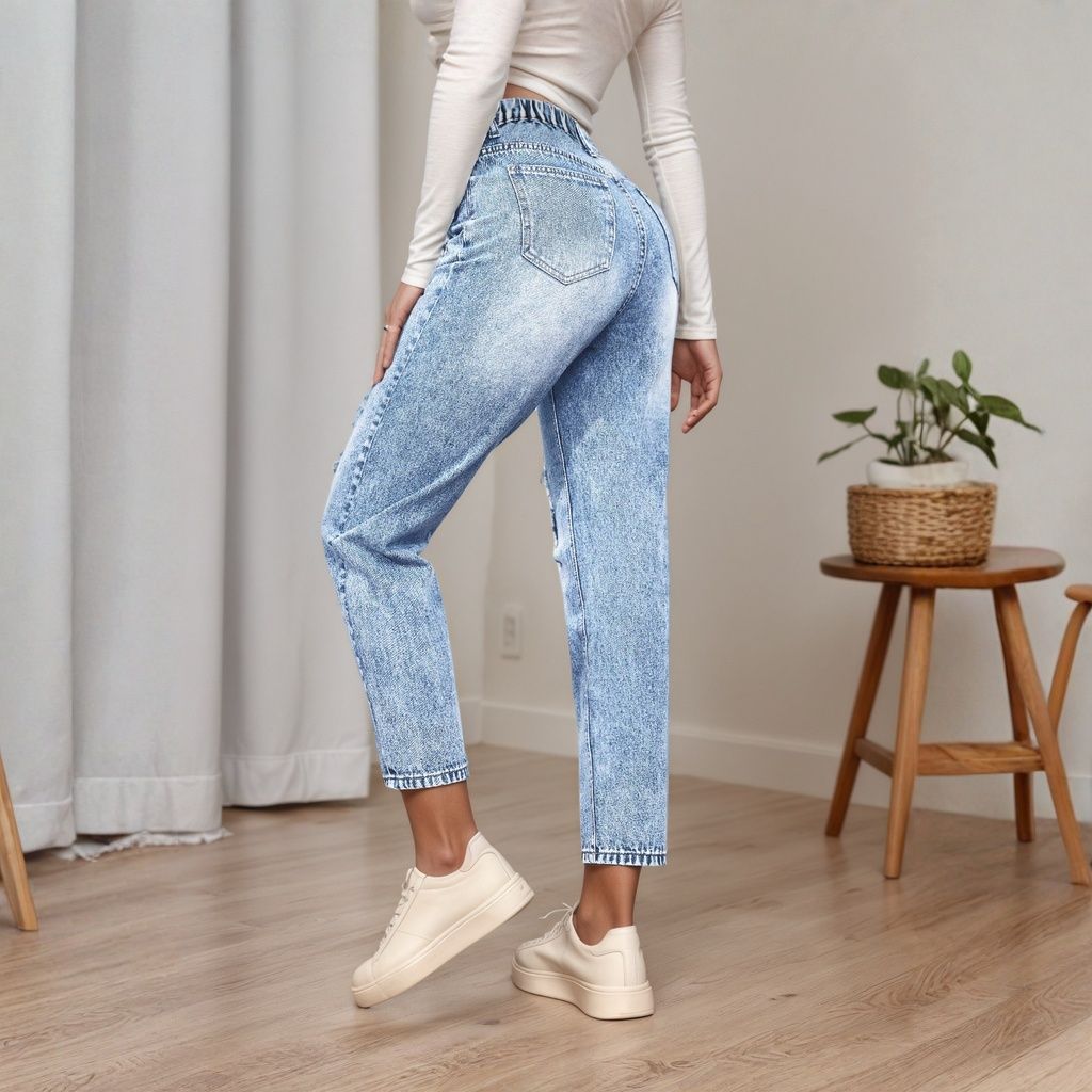 Slim-Fit-Jeans für Damen mit R – Mom Jeans Women Bewertung und Preis