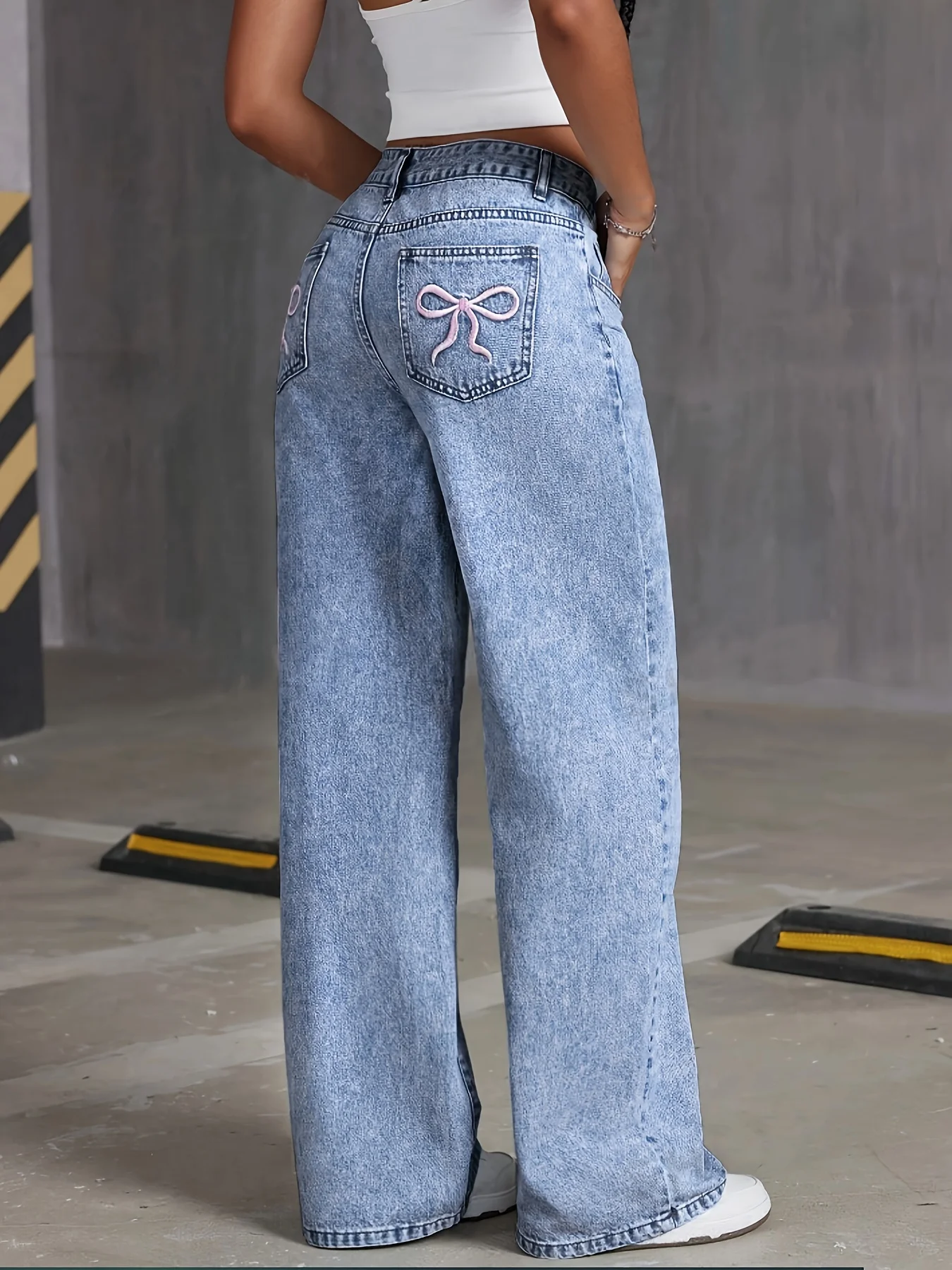 Modische Hose mit weitem Bein  – Mom Jeans Women Bewertung und Preis