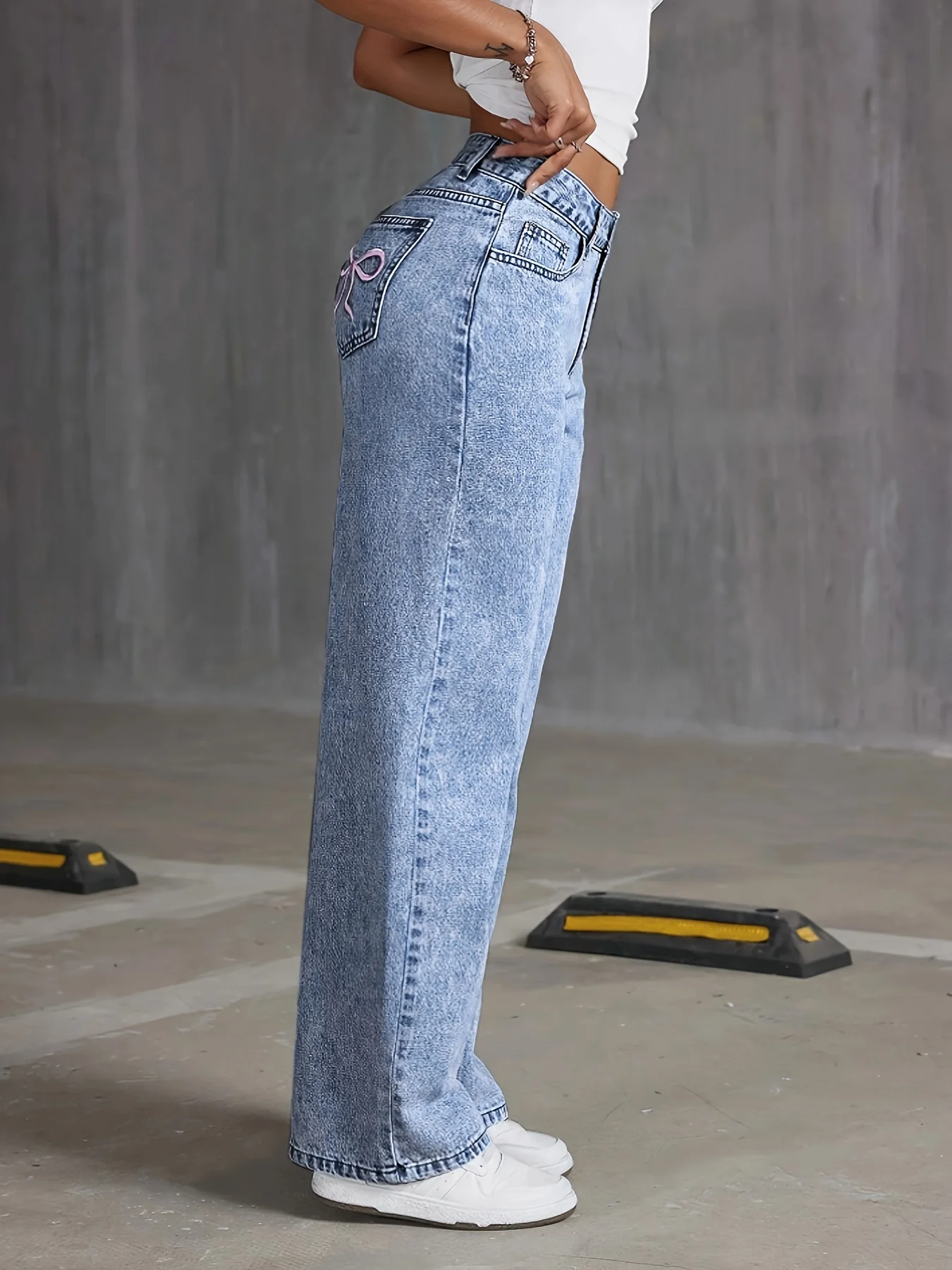 Modische Hose mit weitem Bein  – Mom Jeans Women Bewertung und Preis