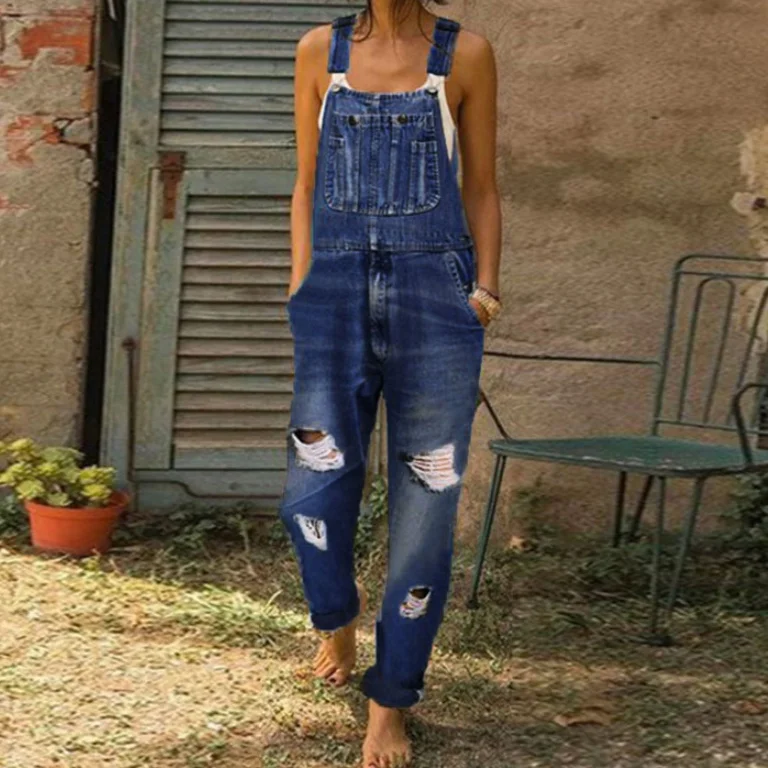 Blaue Jeans Overalls Overalls  – Mom Jeans Women Bewertung und Preis
