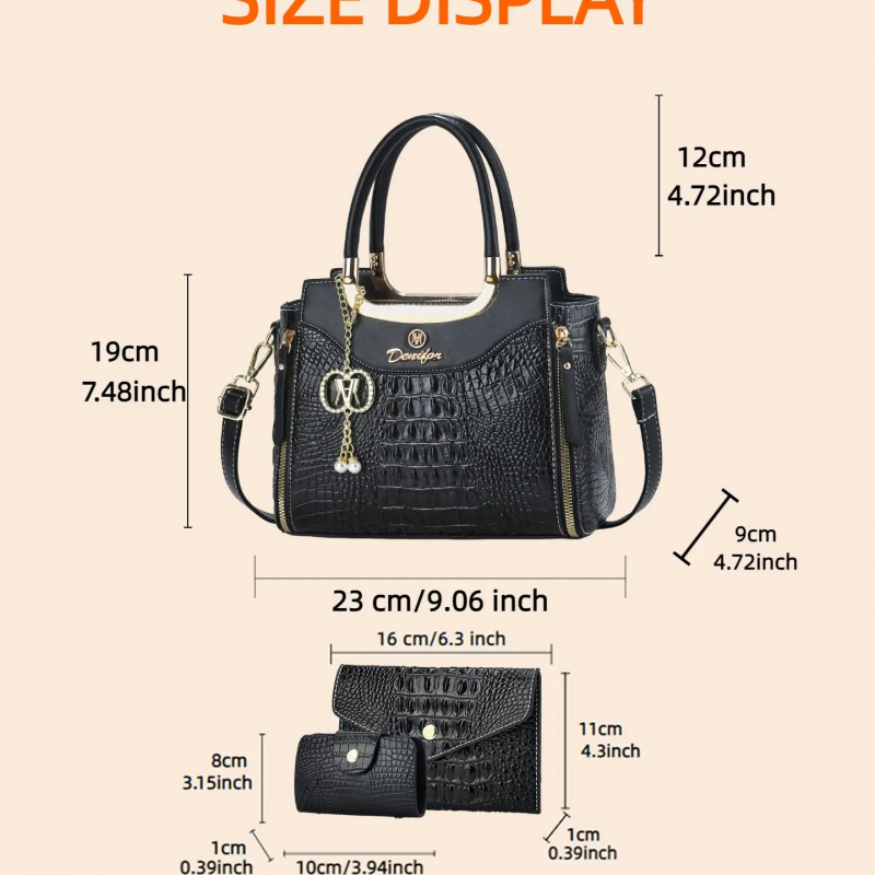 Damen-Handtaschenset mit Kroko – Crossbody Bag Women Bewertung und Preis