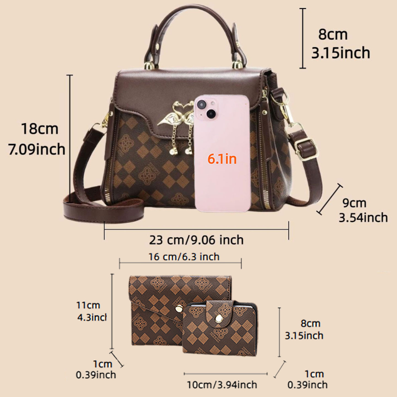 3-teiliges Damen-Taschenset, l – Crossbody Bag Women Bewertung und Preis
